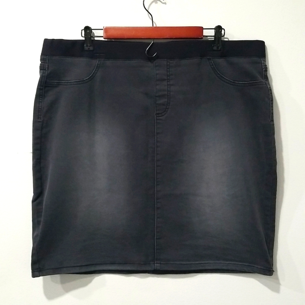 Style & Co Elastic Black Denim Skirt, XXL